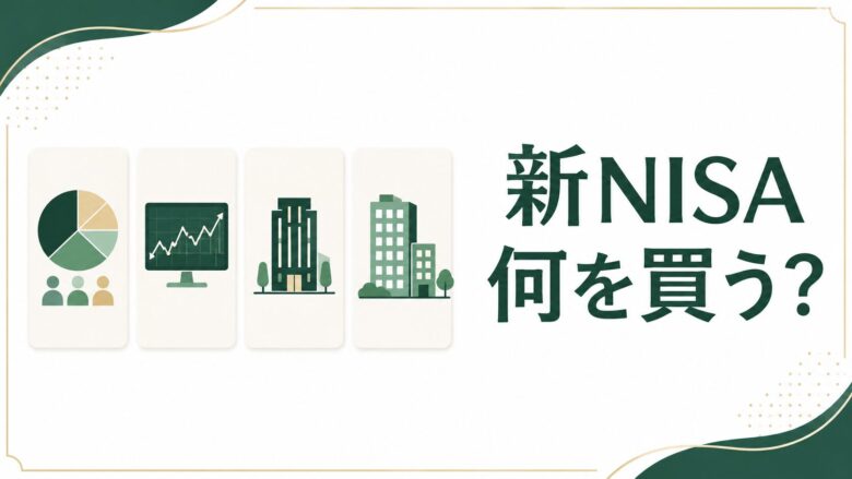 新NISAで何を買うか迷う初心者向けに投資信託や個別株の選び方を解説する記事のアイキャッチ画像